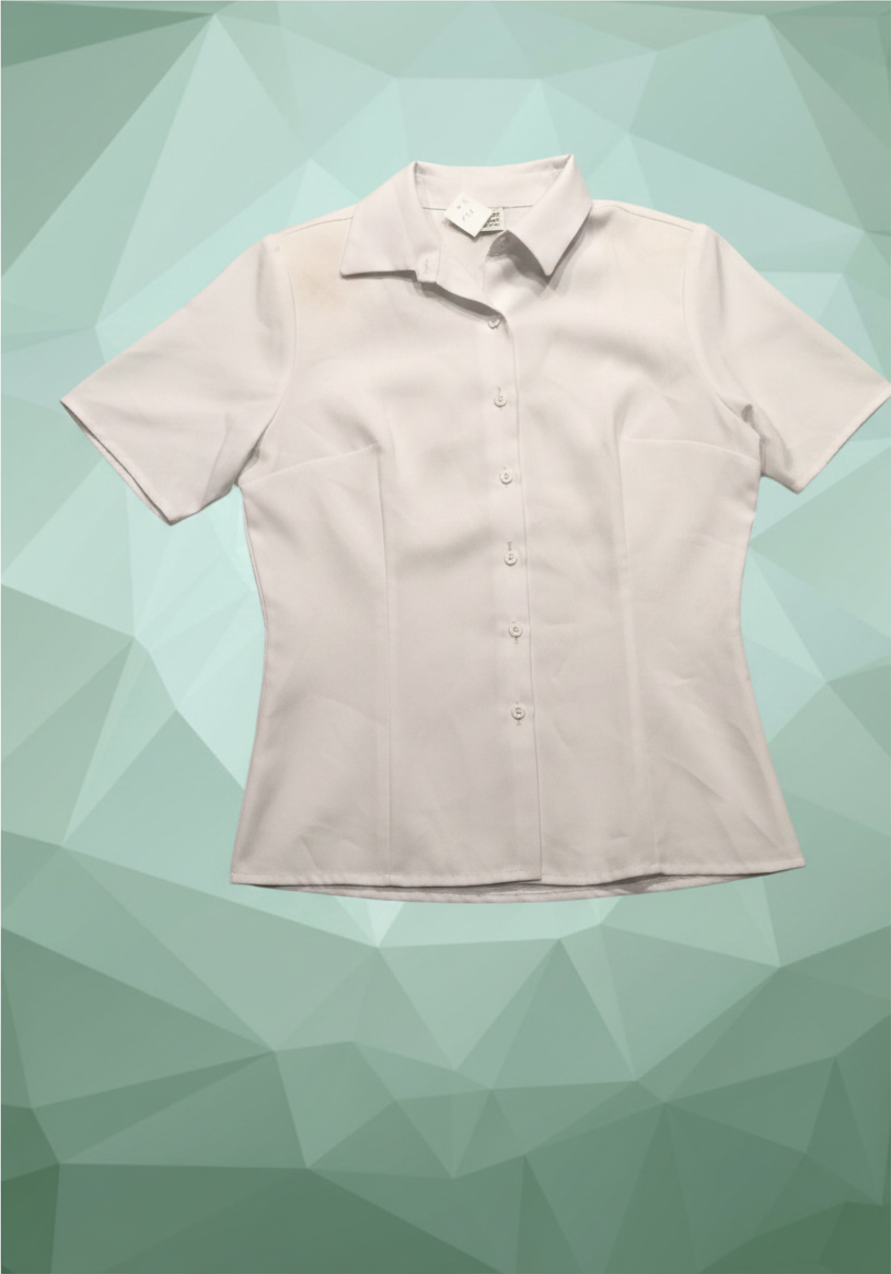 Fehér rövid ujjú elegáns blúz