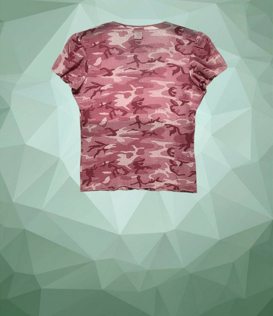 New Look rózsaszín terepmintás rövid ujjú nõi felsõ