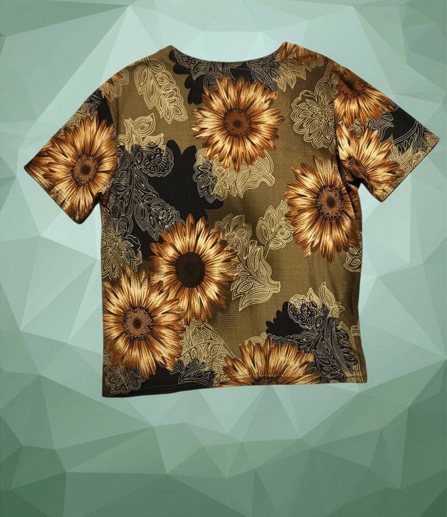 RAINDREAM napraforgómintás rövid ujjú nõi felsõ