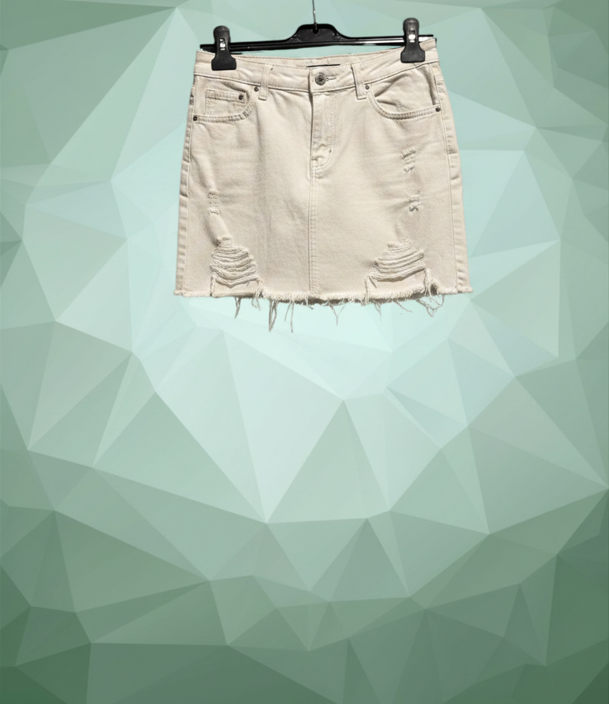 H&M bézs szaggatott farmer miniszoknya