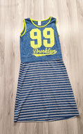 J & X kék-sárga „Brooklyn 99” ruha
