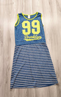 J & X kék-sárga „Brooklyn 99” ruha