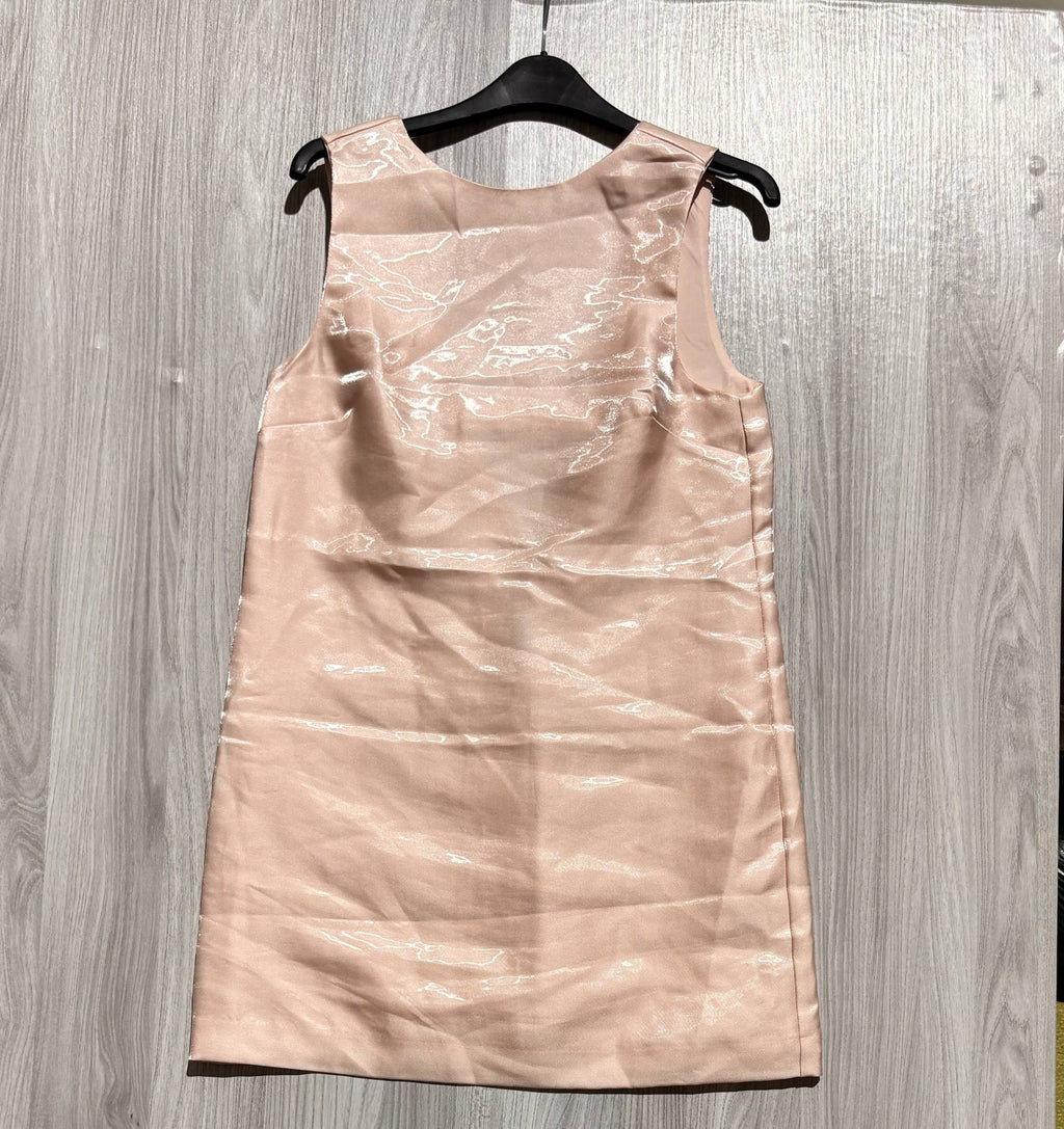 H&M barackrózsaszín fényes ujjatlan miniruha
