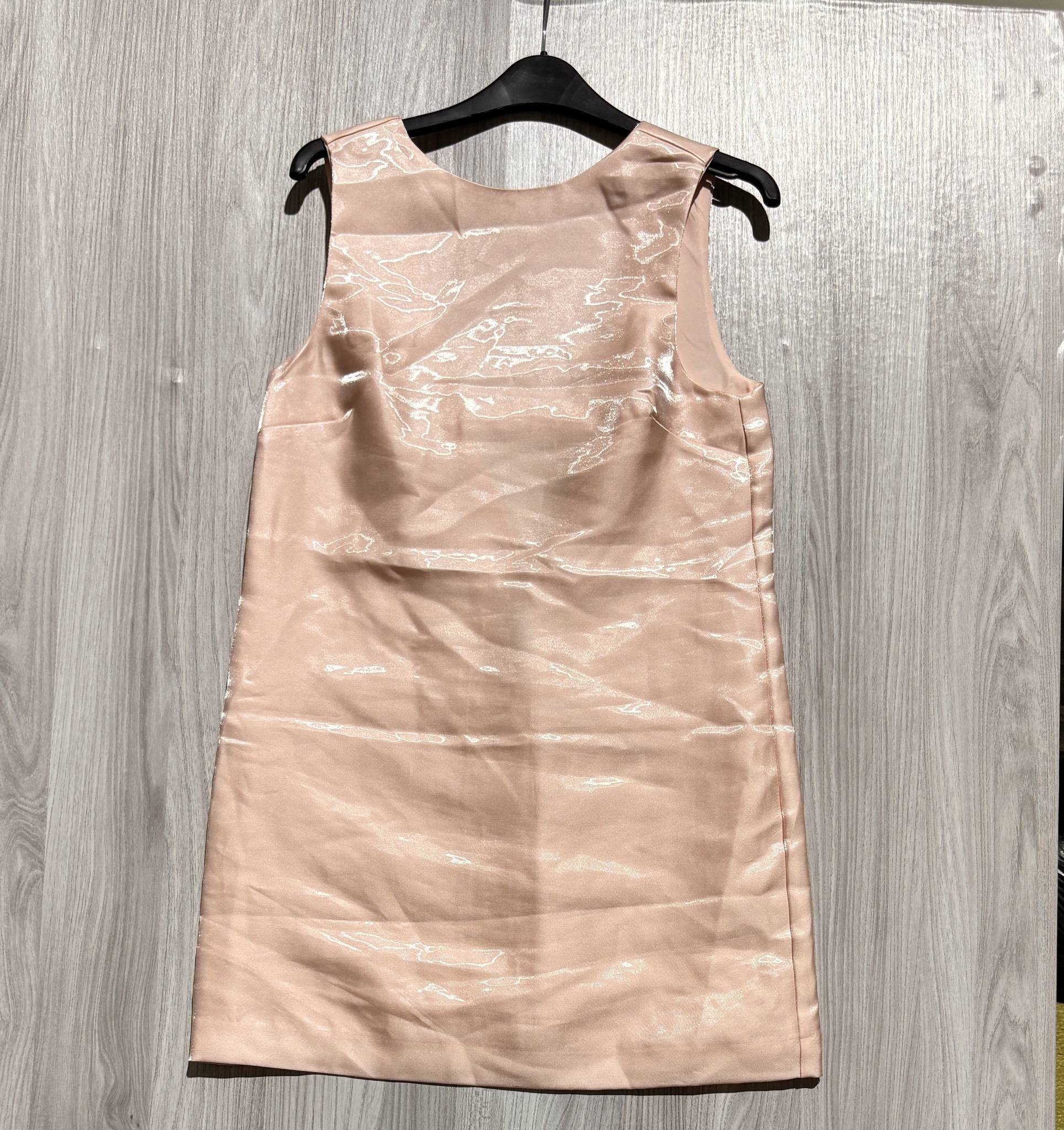 H&M barackrózsaszín fényes ujjatlan miniruha