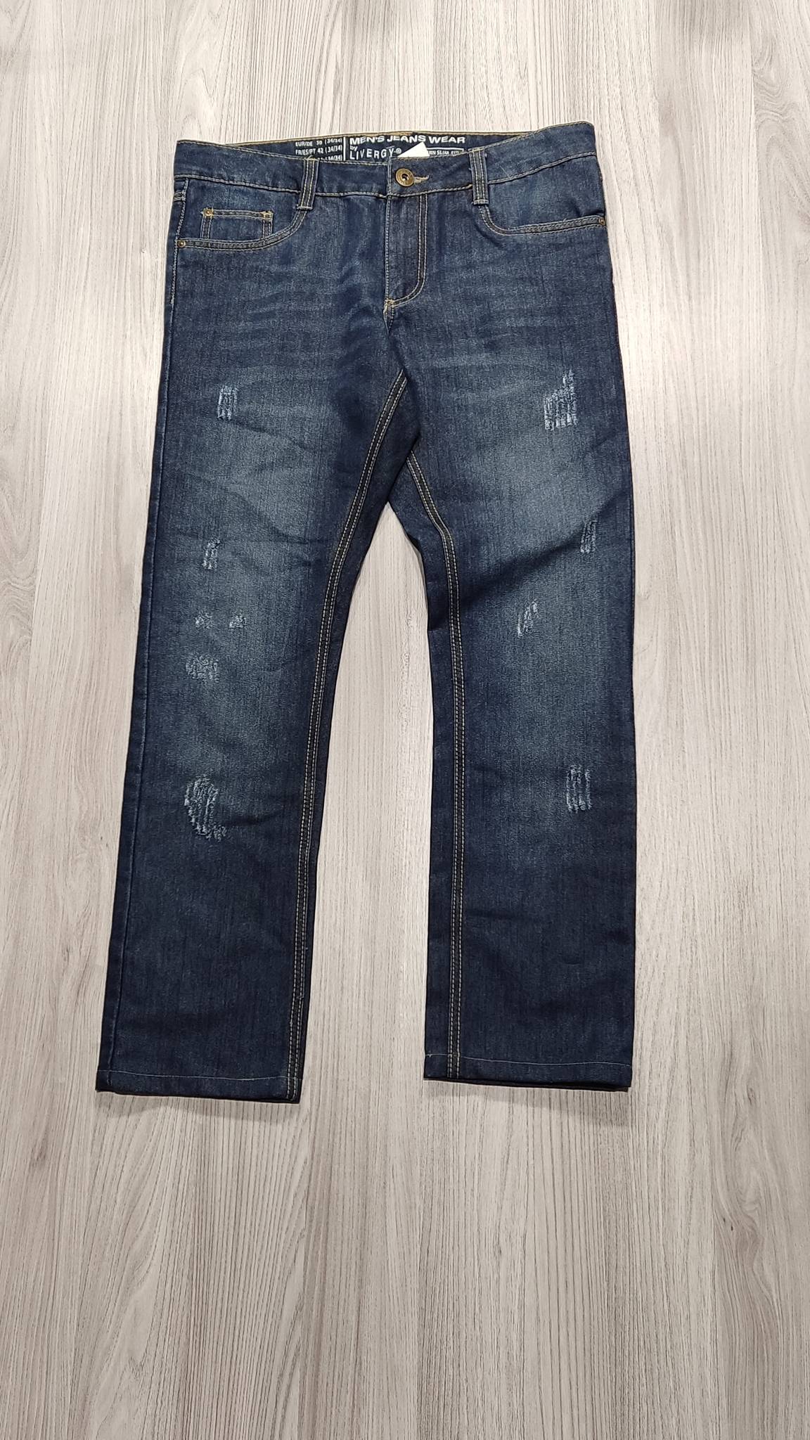 Livergi sötétkék szaggatott farmer