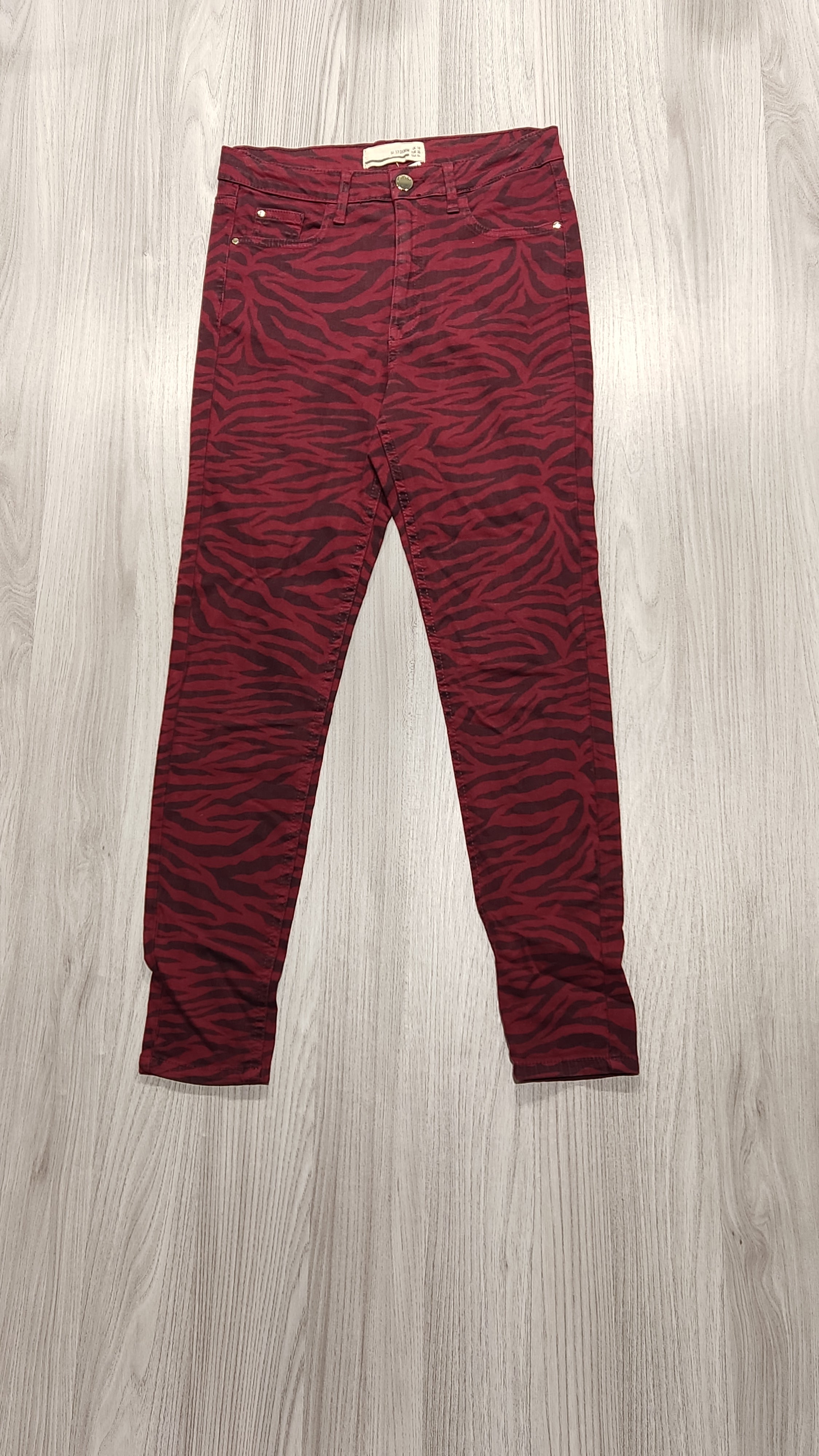 M17 Denim piros mintás skinny farmer