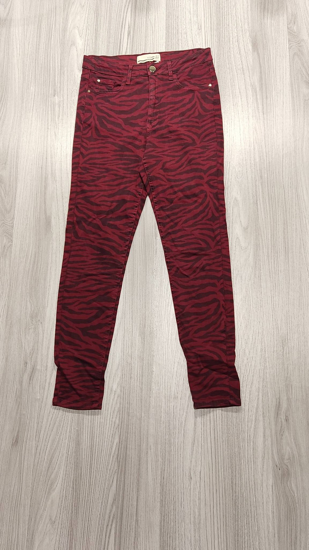 M17 Denim piros mintás skinny farmer