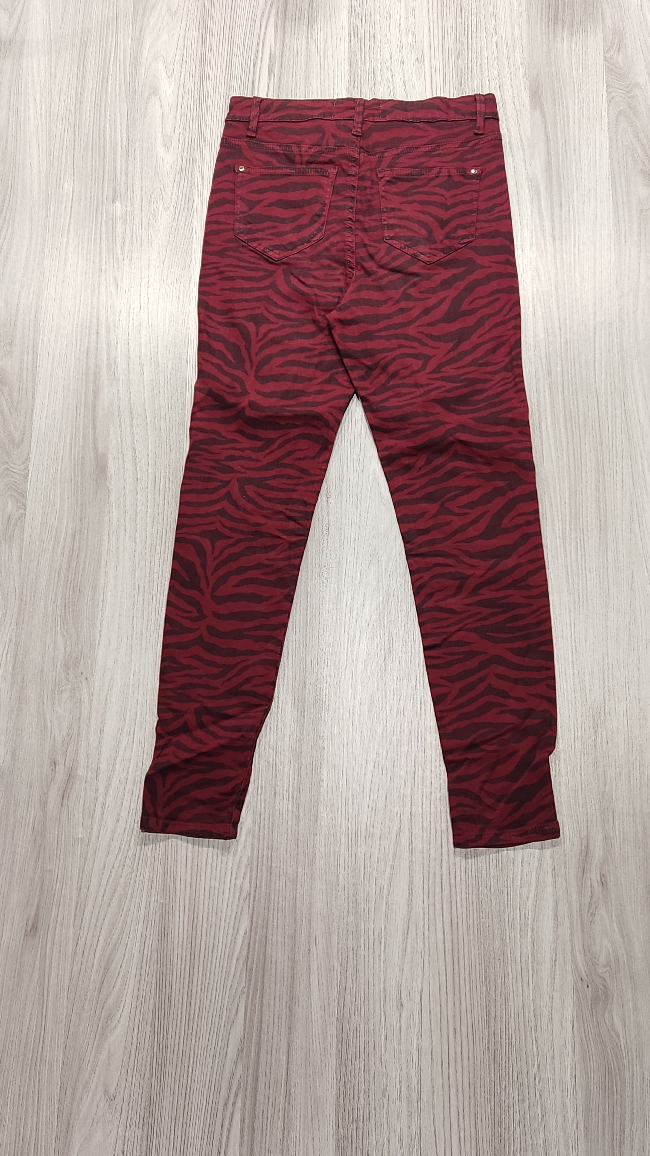 M17 Denim piros mintás skinny farmer