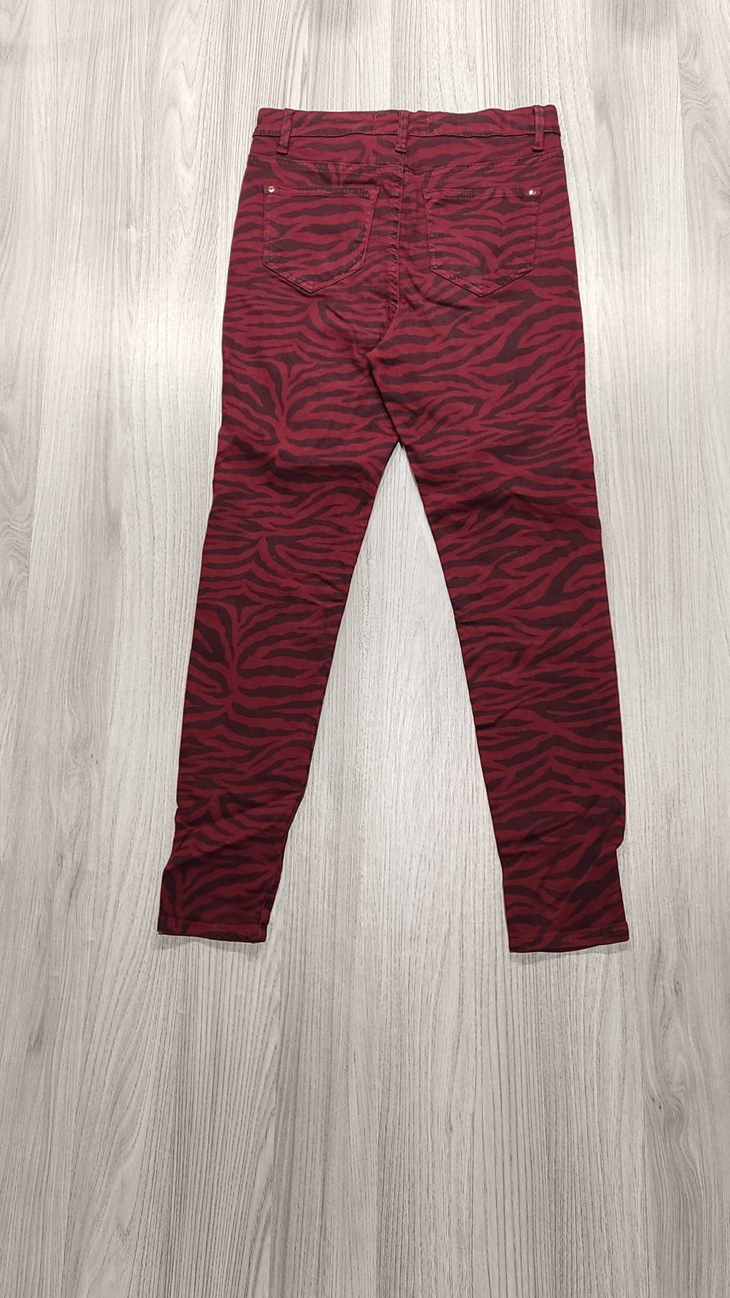 M17 Denim piros mintás skinny farmer
