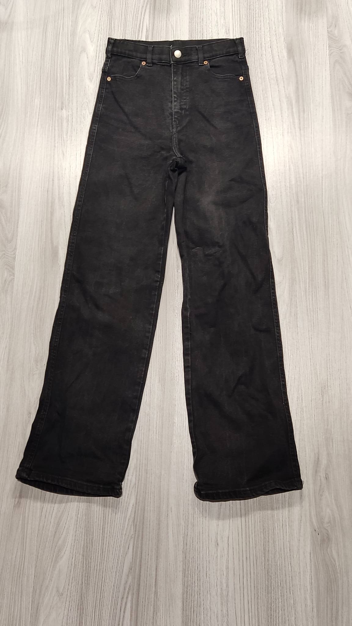 Dr. Denim fekete wide leg farmer
