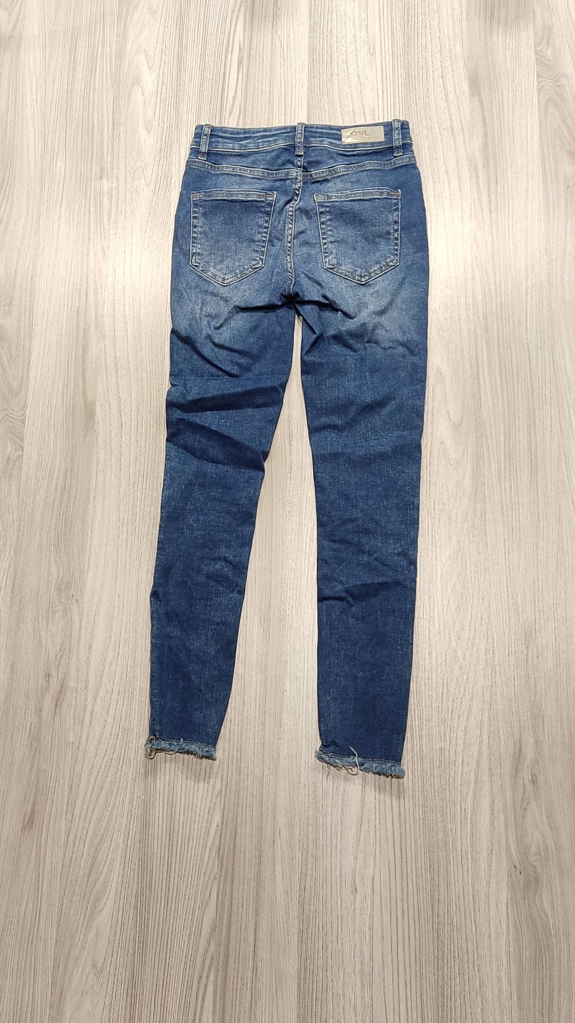 Only kék skinny farmer rojtos szárvéggel