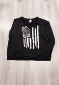 Shein fekete amerikai zászló mintás pulóver