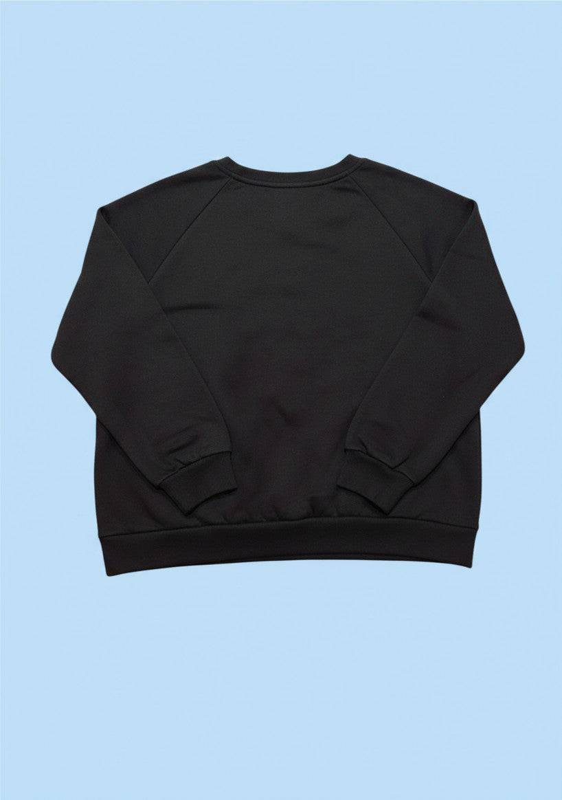 Shein fekete amerikai zászló mintás pulóver