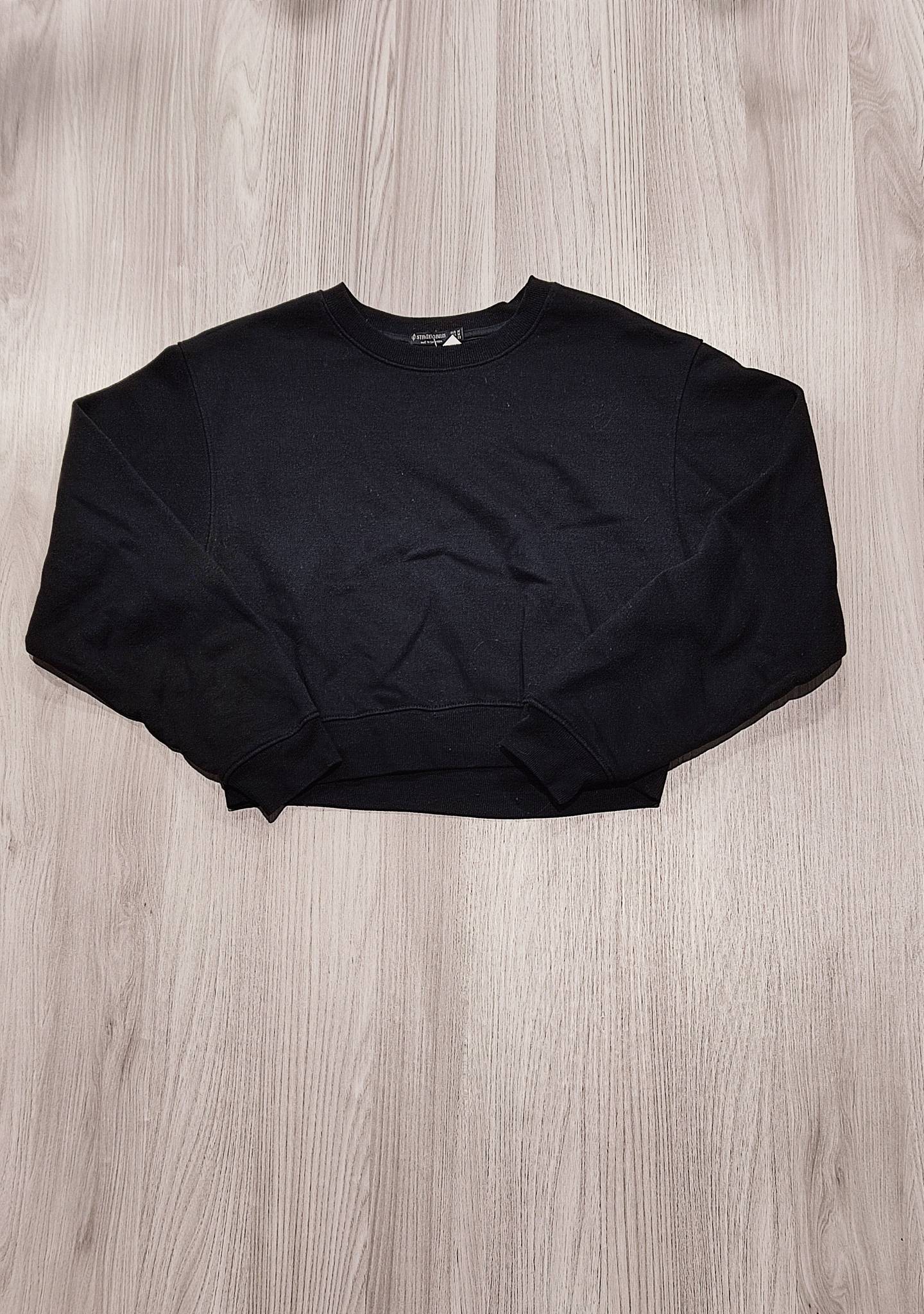 Stradivarius fekete crop pulóver