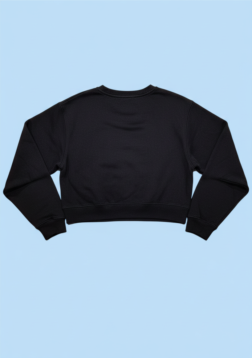 Stradivarius fekete crop pulóver