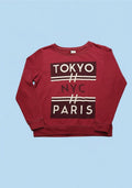 FB Sister piros "Tokyo NYC Paris" pulóver