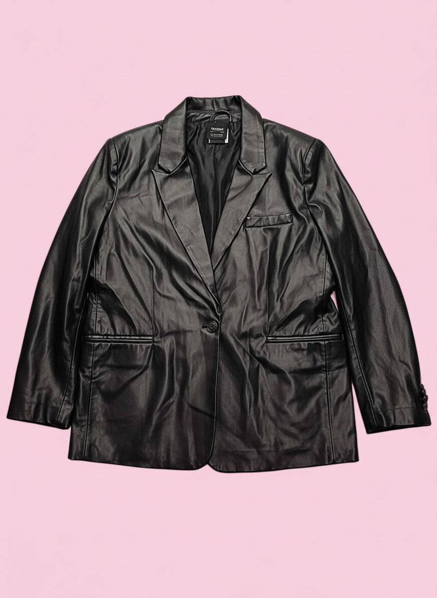 Pull&Bear fekete mûbõr blézer