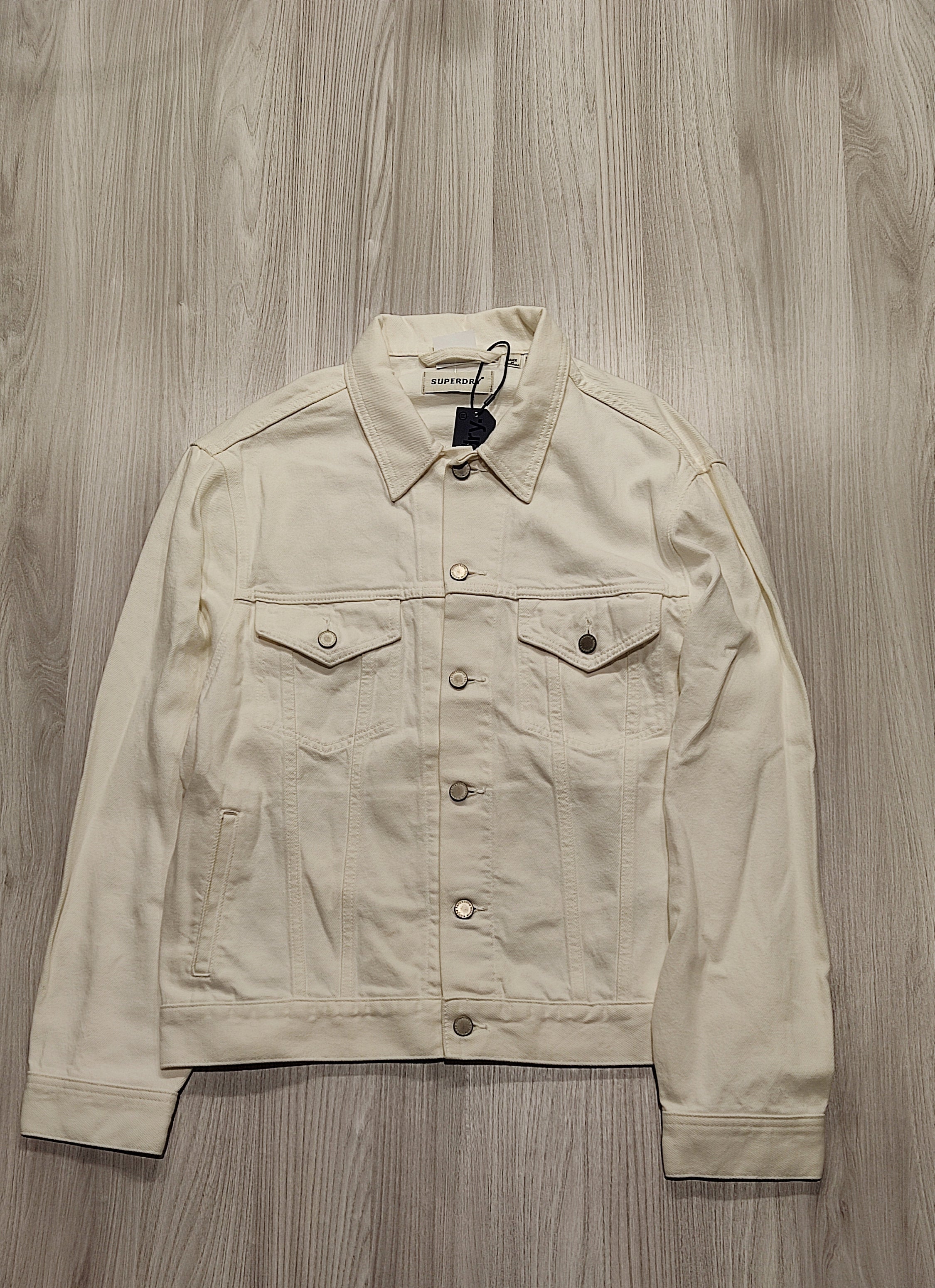 SUPERDRY fehér farmerdzseki
