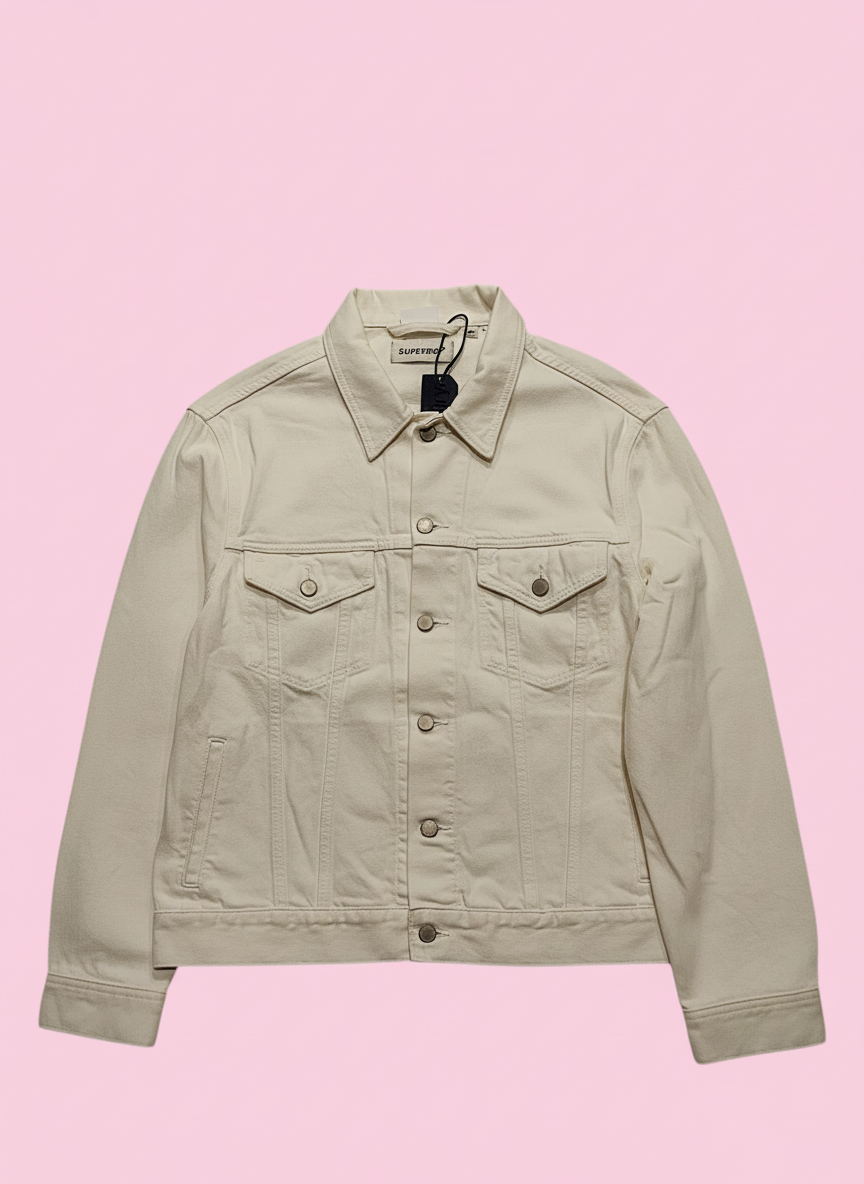 SUPERDRY fehér farmerdzseki