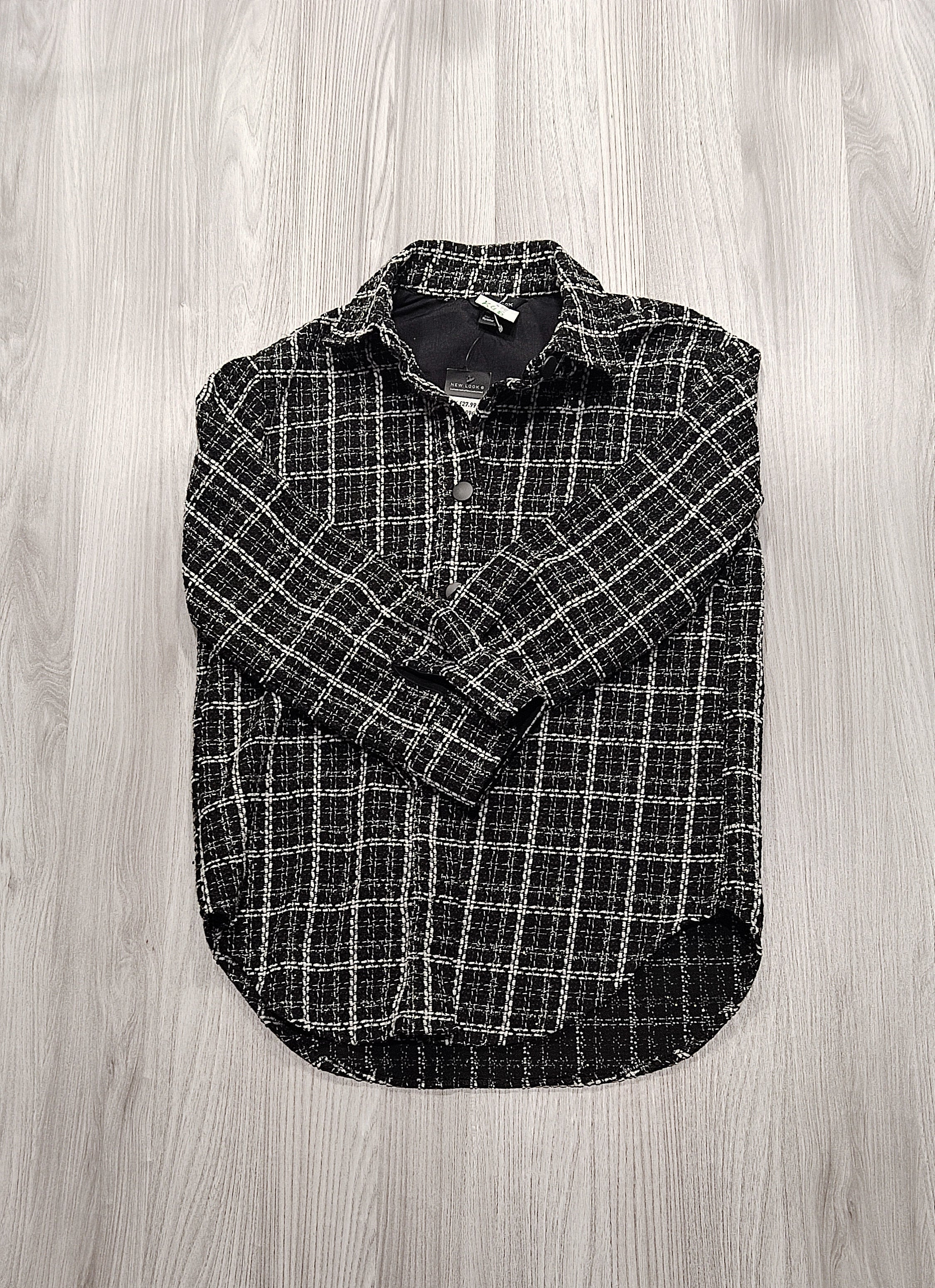 New Look fekete-fehér tweed kabát