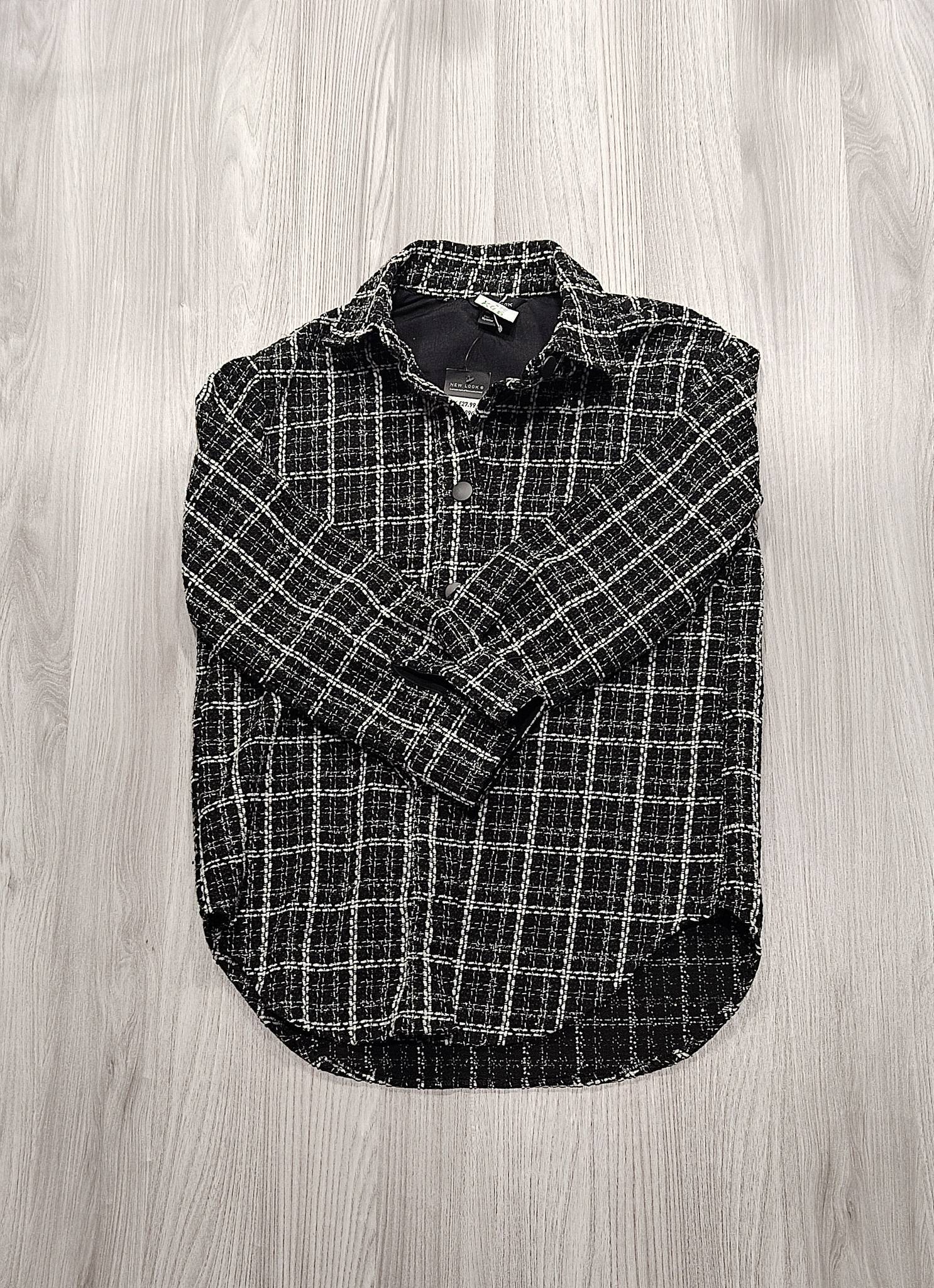 New Look fekete-fehér tweed kabát