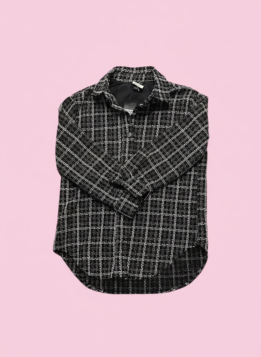 New Look fekete-fehér tweed kabát