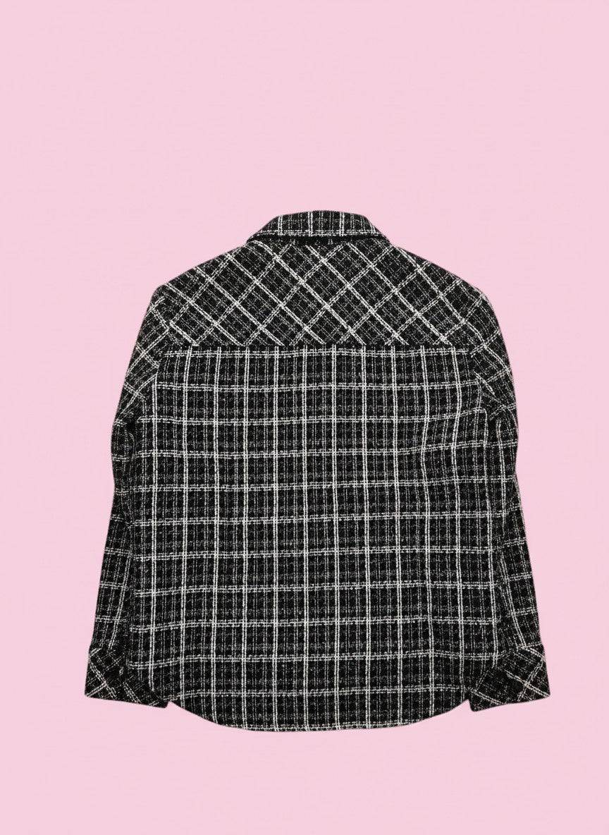 New Look fekete-fehér tweed kabát