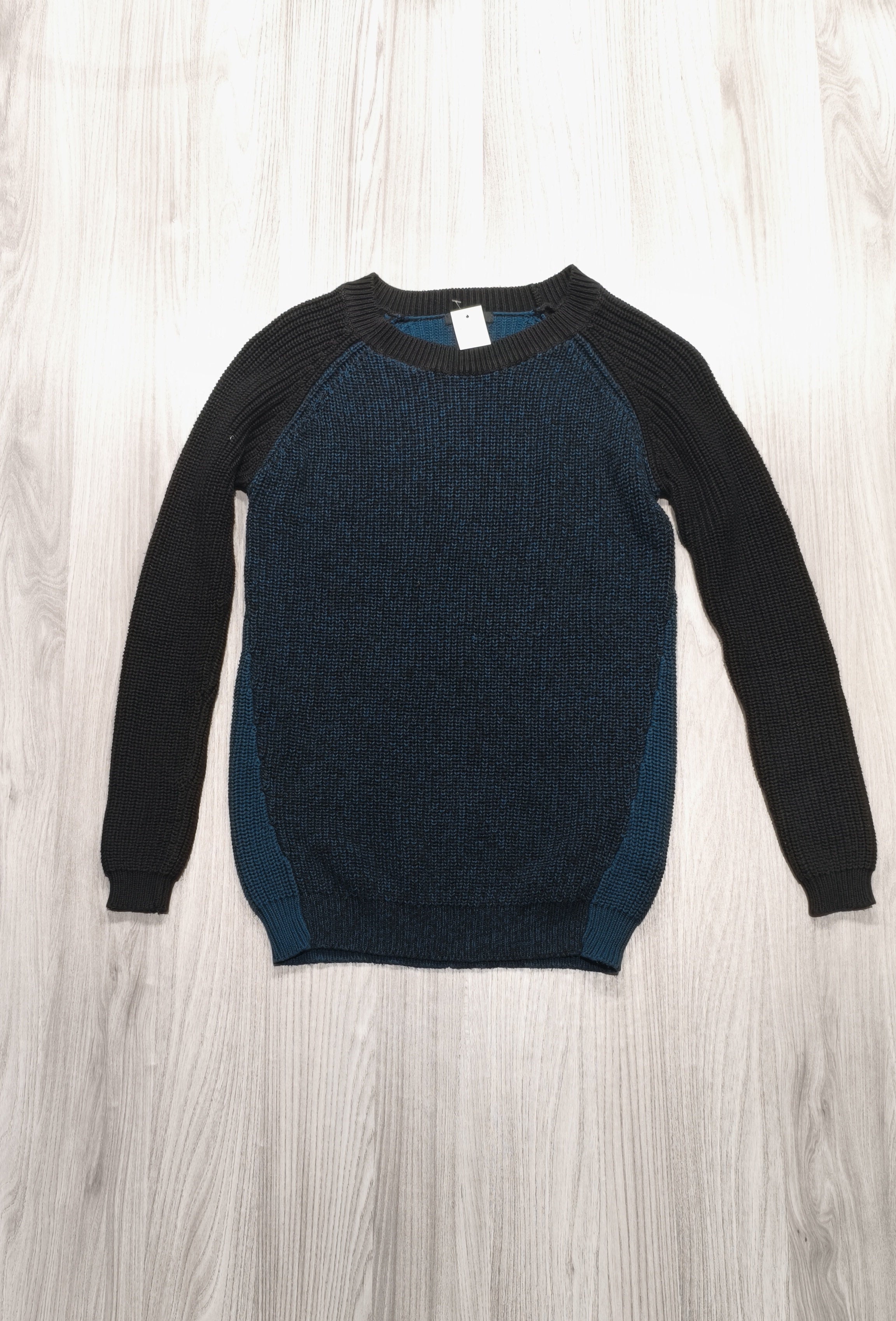 Amisu kék-fekete kötött pulóver