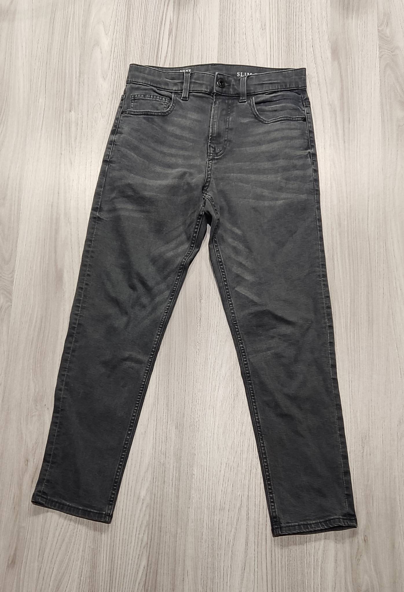 Next szürke slim fit farmer