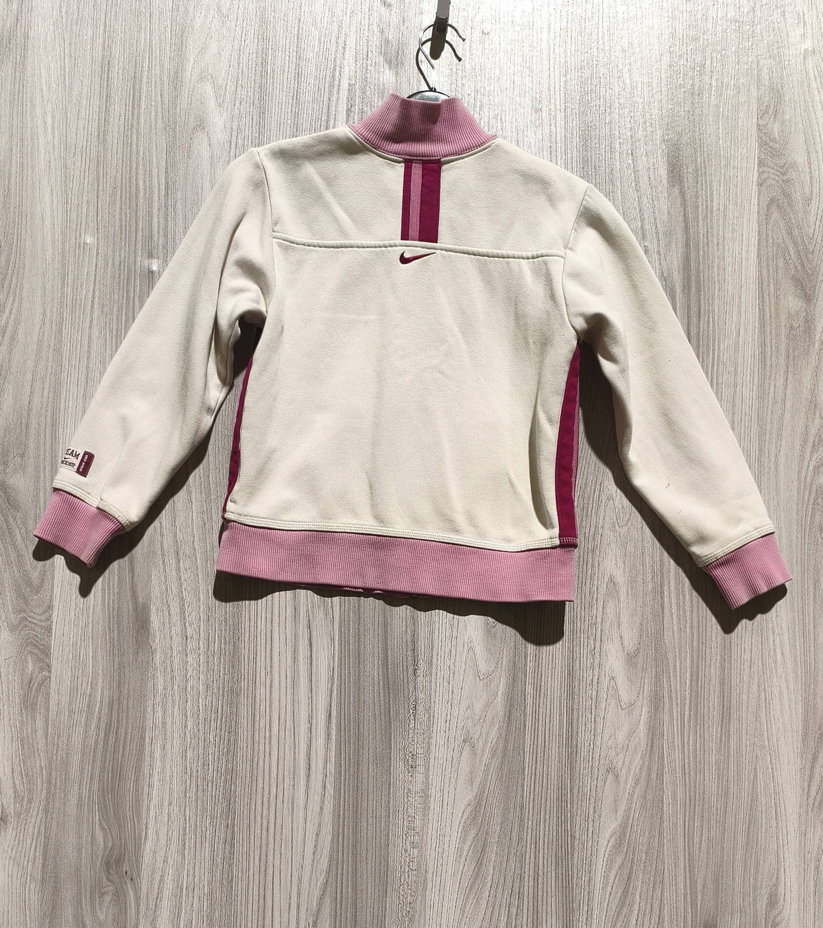Nike krémszínû-rózsaszín cipzáras lányka pulóver