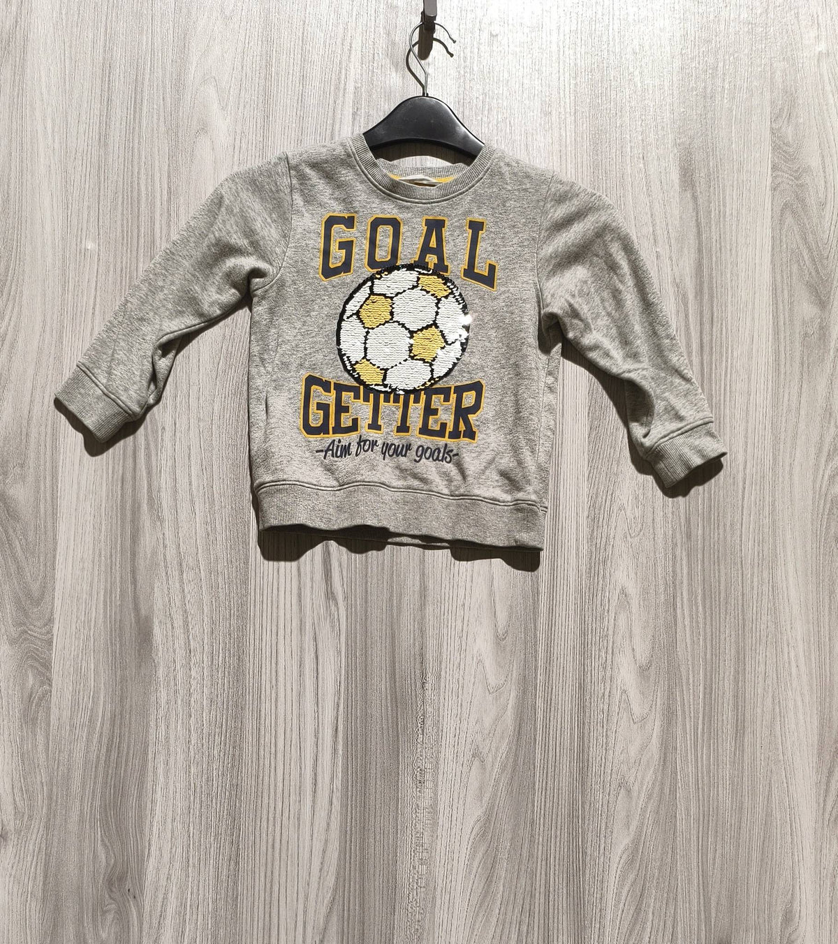 H&M szürke focilabdás flitteres gyermek pulóver