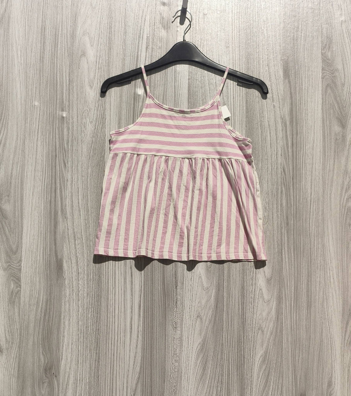 H&M rózsaszín-fehér csíkos spagettipántos lányka felsõ