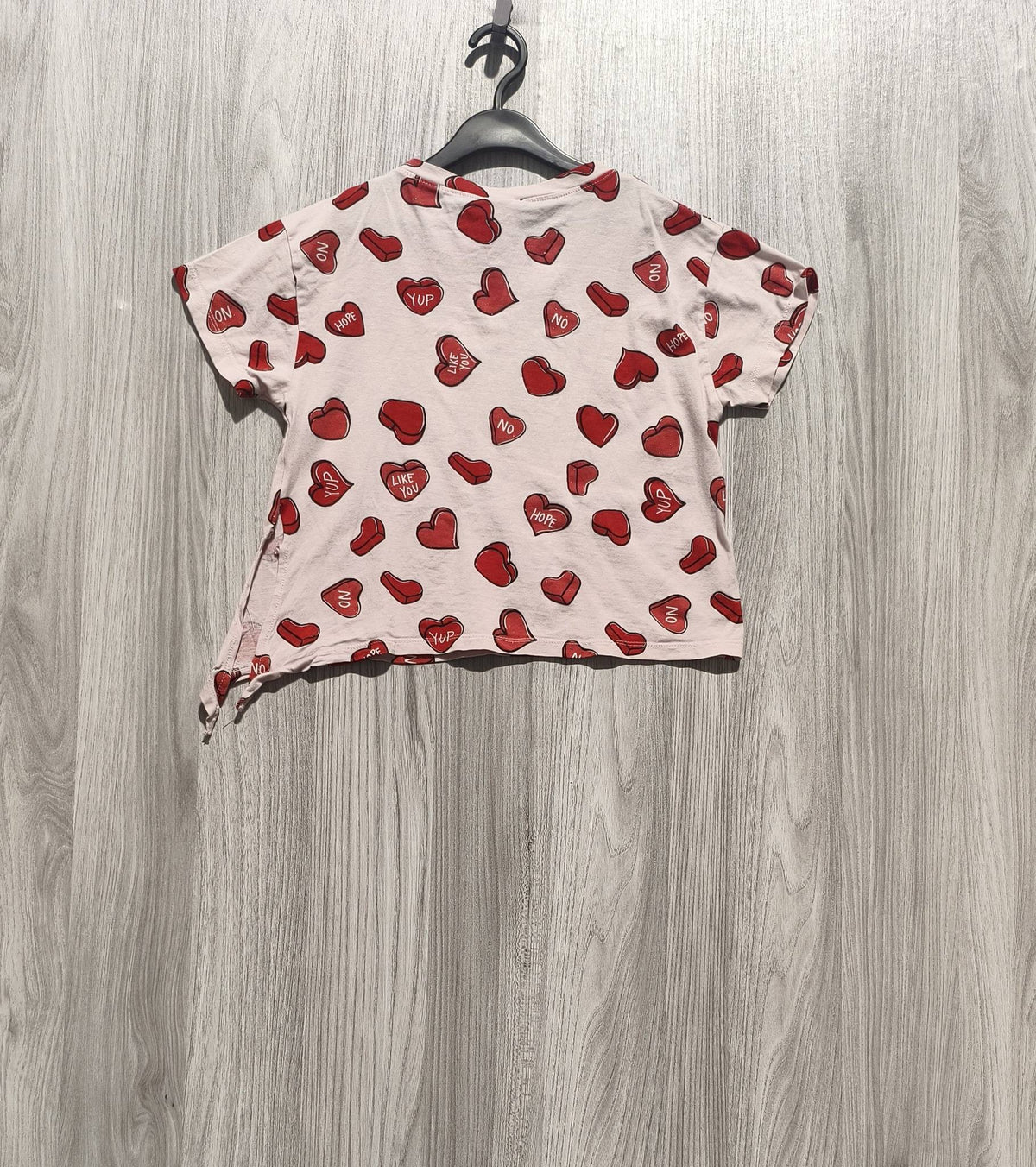 Zara Girls világosrózsaszín szívmintás lányka póló