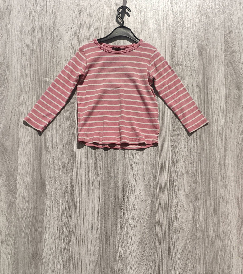 H&M rózsaszín-fehér csíkos lányka hosszú ujjú felsõ