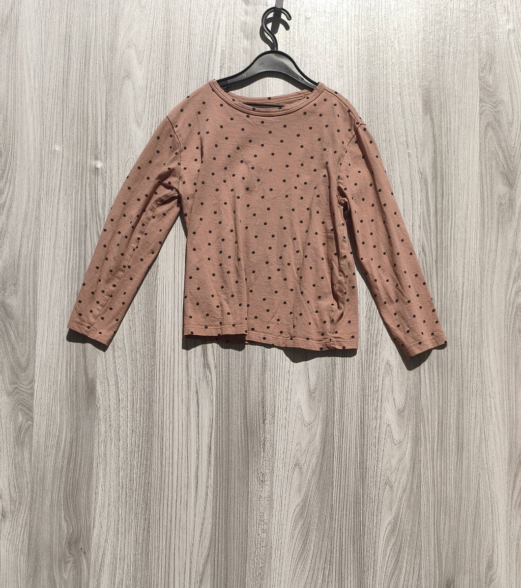 H&M púderrózsaszín fekete pöttyös hosszú ujjú lány felsõ