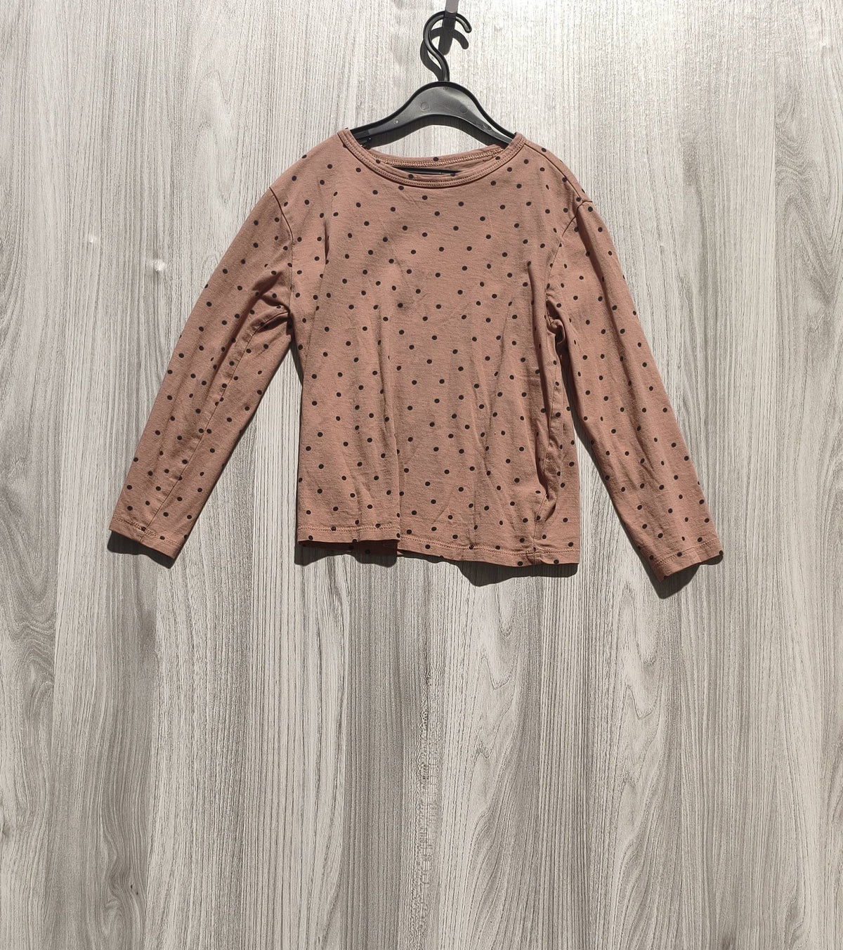 H&M púderrózsaszín fekete pöttyös hosszú ujjú lány felsõ