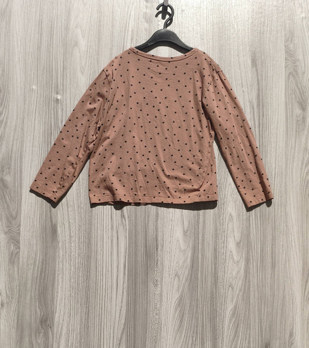 H&M púderrózsaszín fekete pöttyös hosszú ujjú lány felsõ