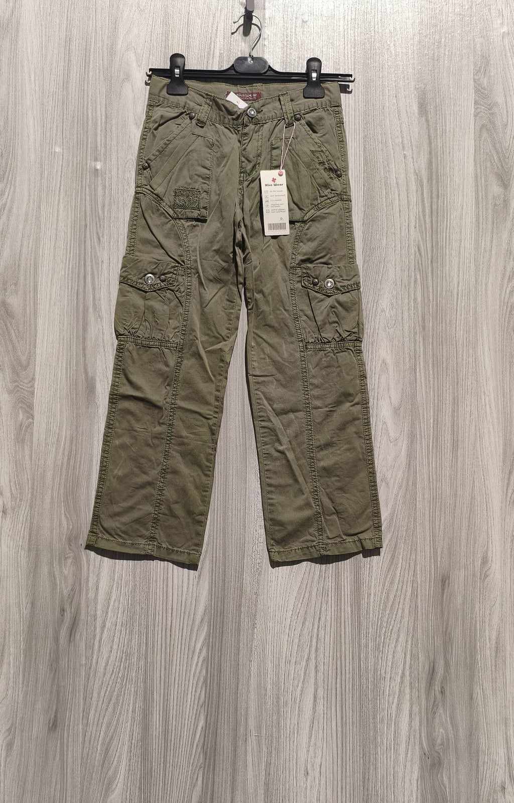 Nice Wear khakizöld zsebes cargo lány nadrág
