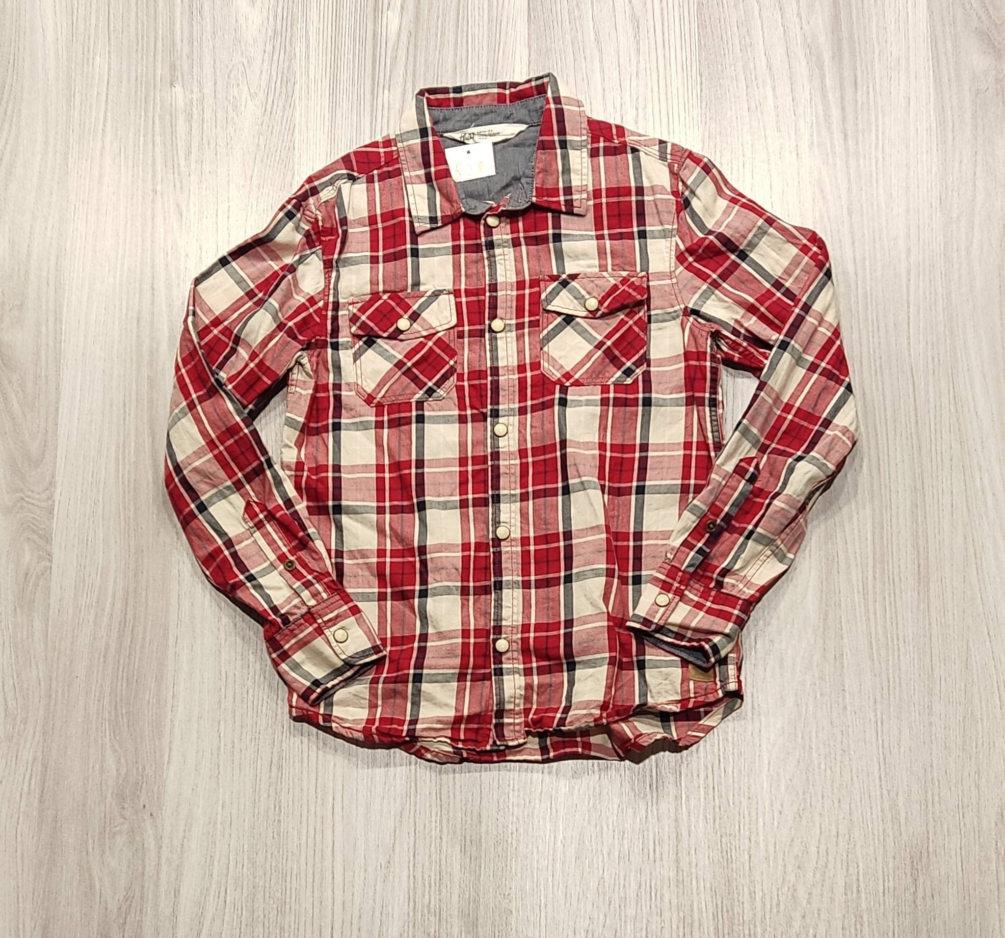 H&M piros kockás hosszú ujjú ing