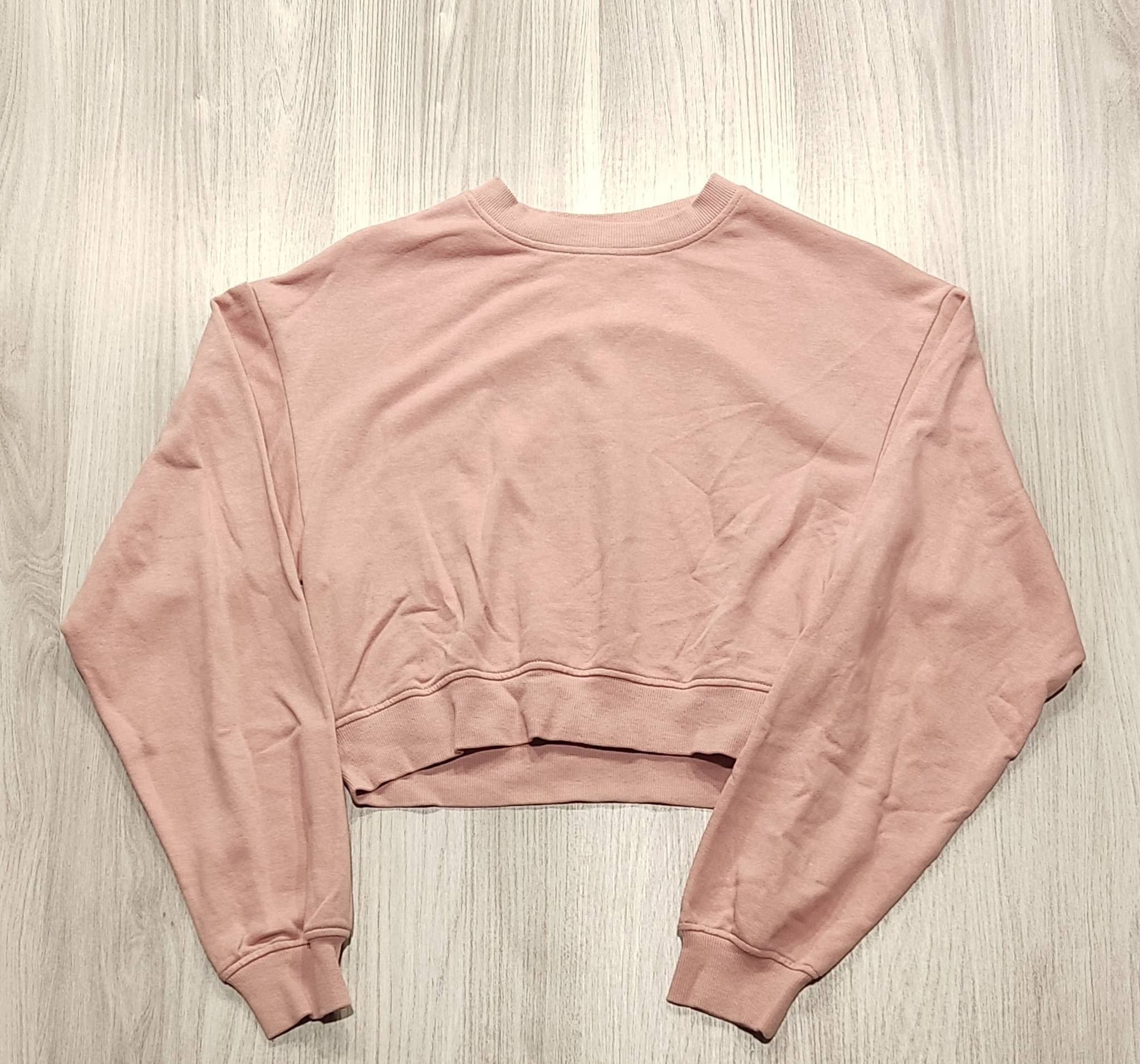 H&M rózsaszín rövid fazonú pulóver