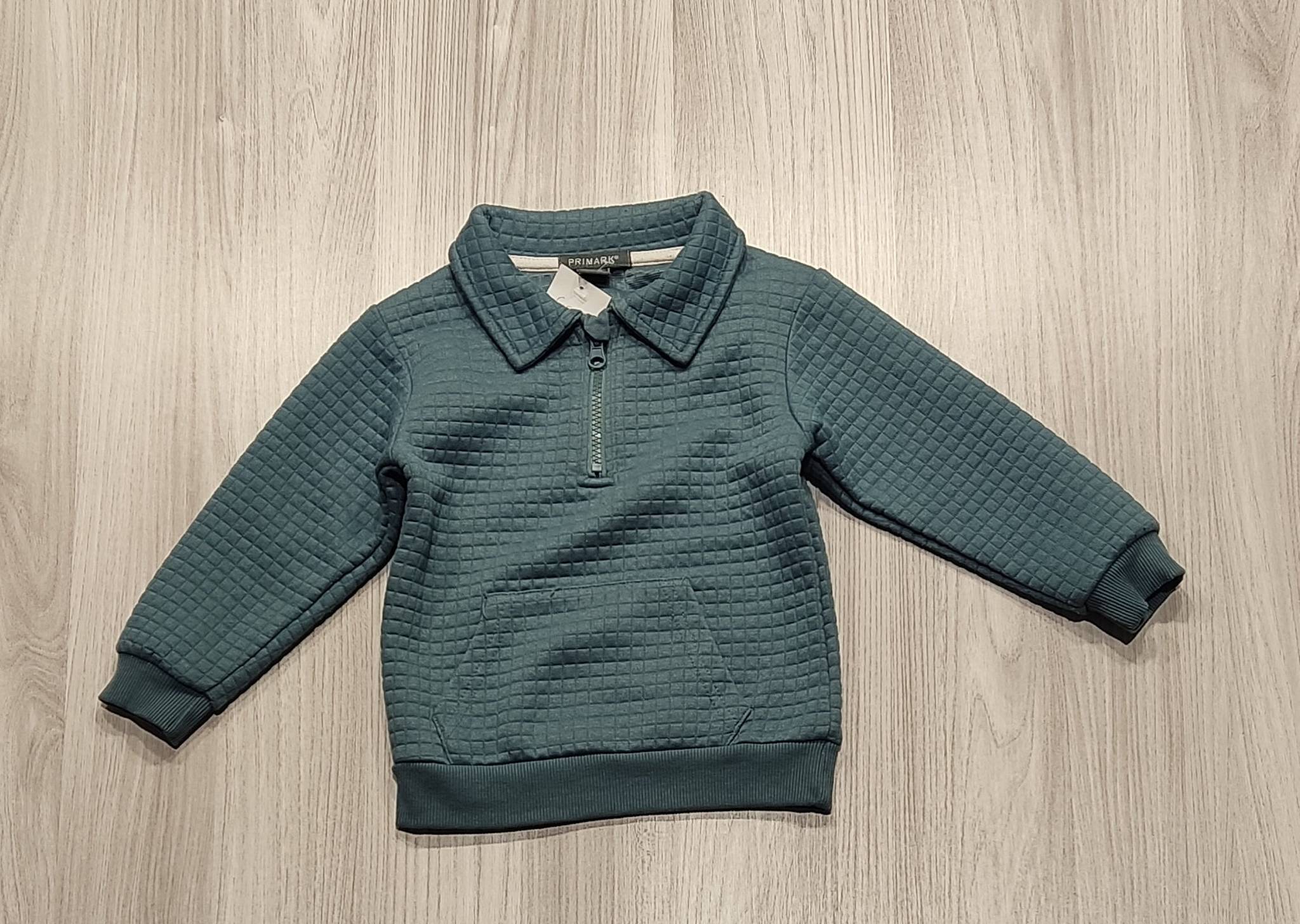 Primark kék steppelt félcipzáras pulóver