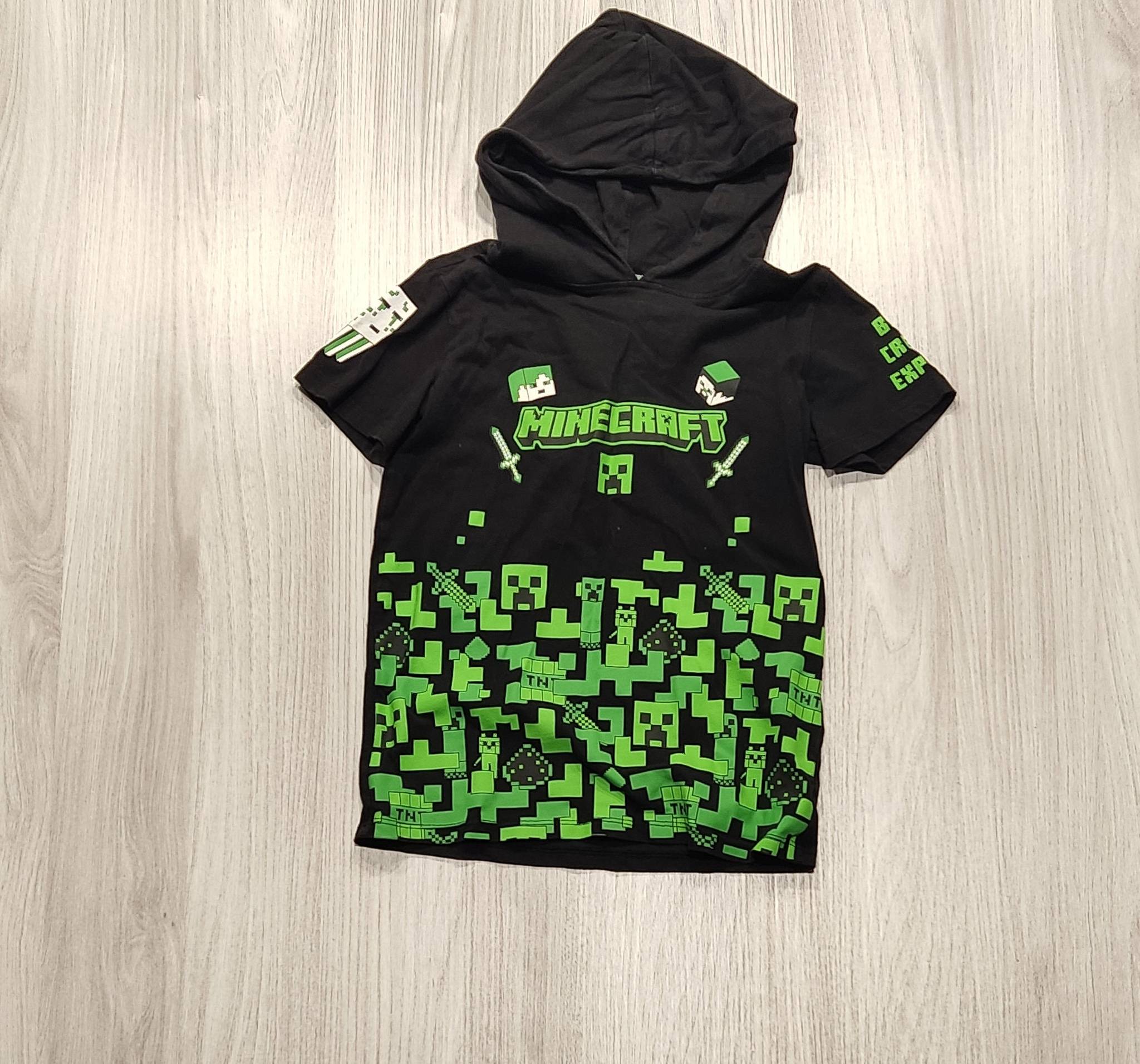 Takko fekete-zöld Minecraft kapucnis póló