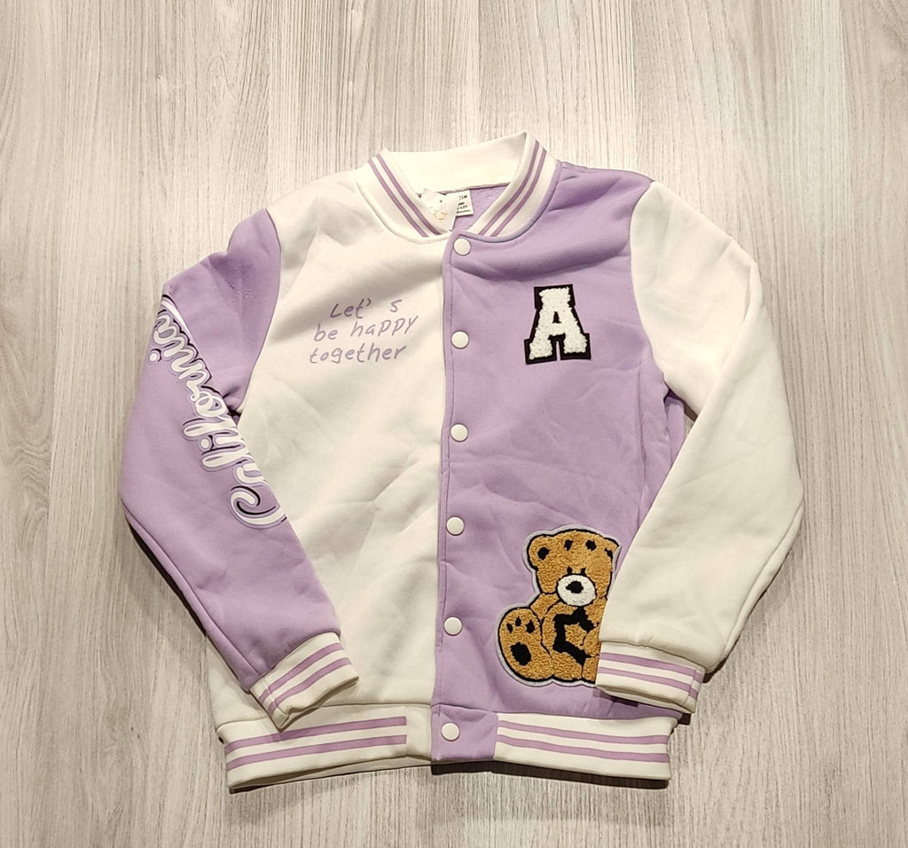 Shein lila-fehér baseball fazonú pulóver