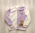 Shein lila-fehér baseball fazonú pulóver