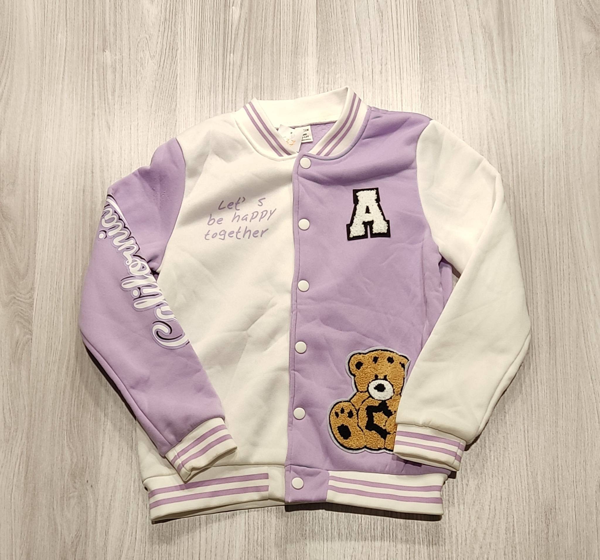 Shein lila-fehér baseball fazonú pulóver