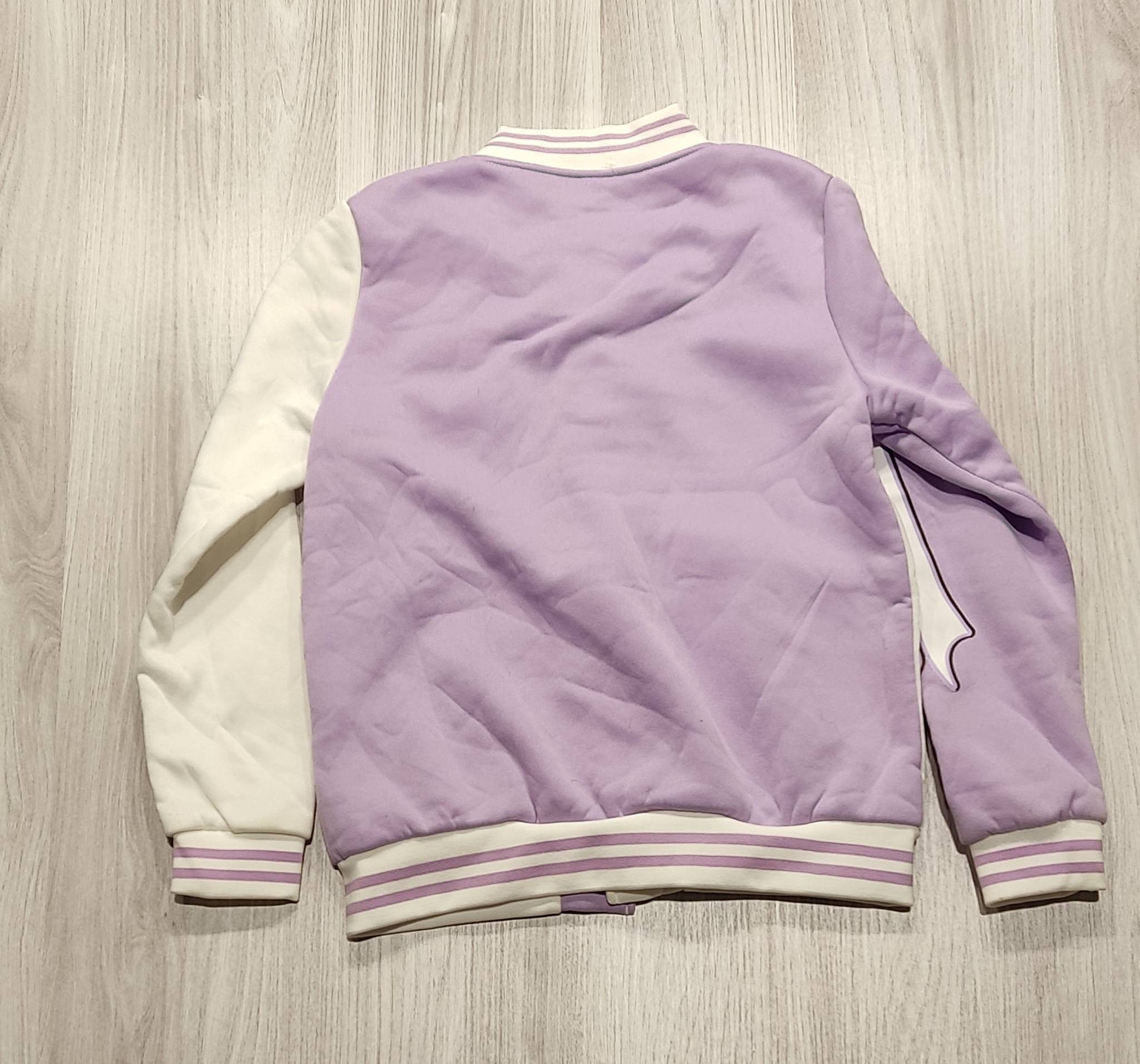 Shein lila-fehér baseball fazonú pulóver