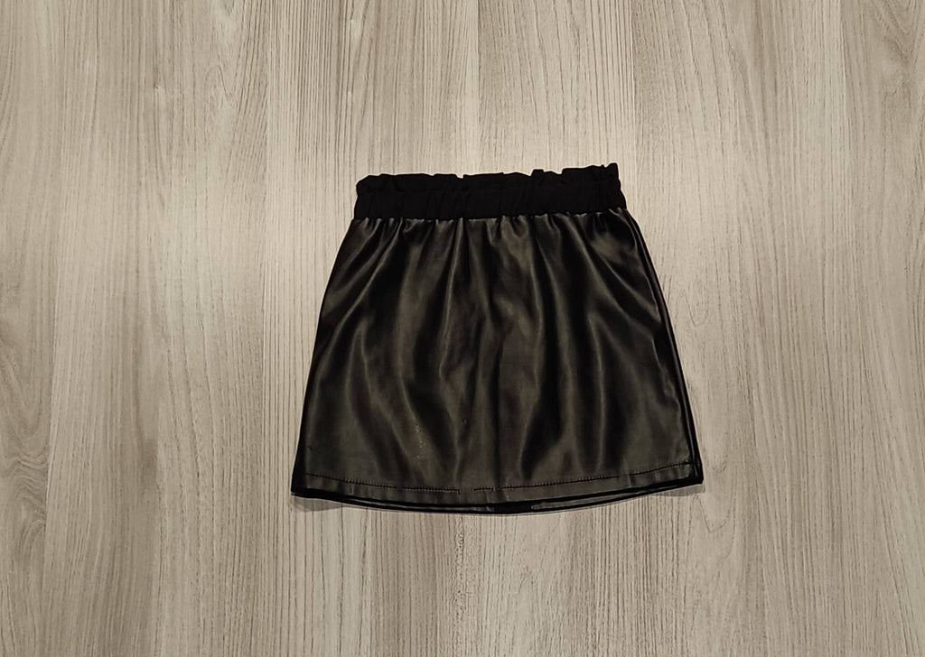 Shein fekete műbőr szoknya patentos