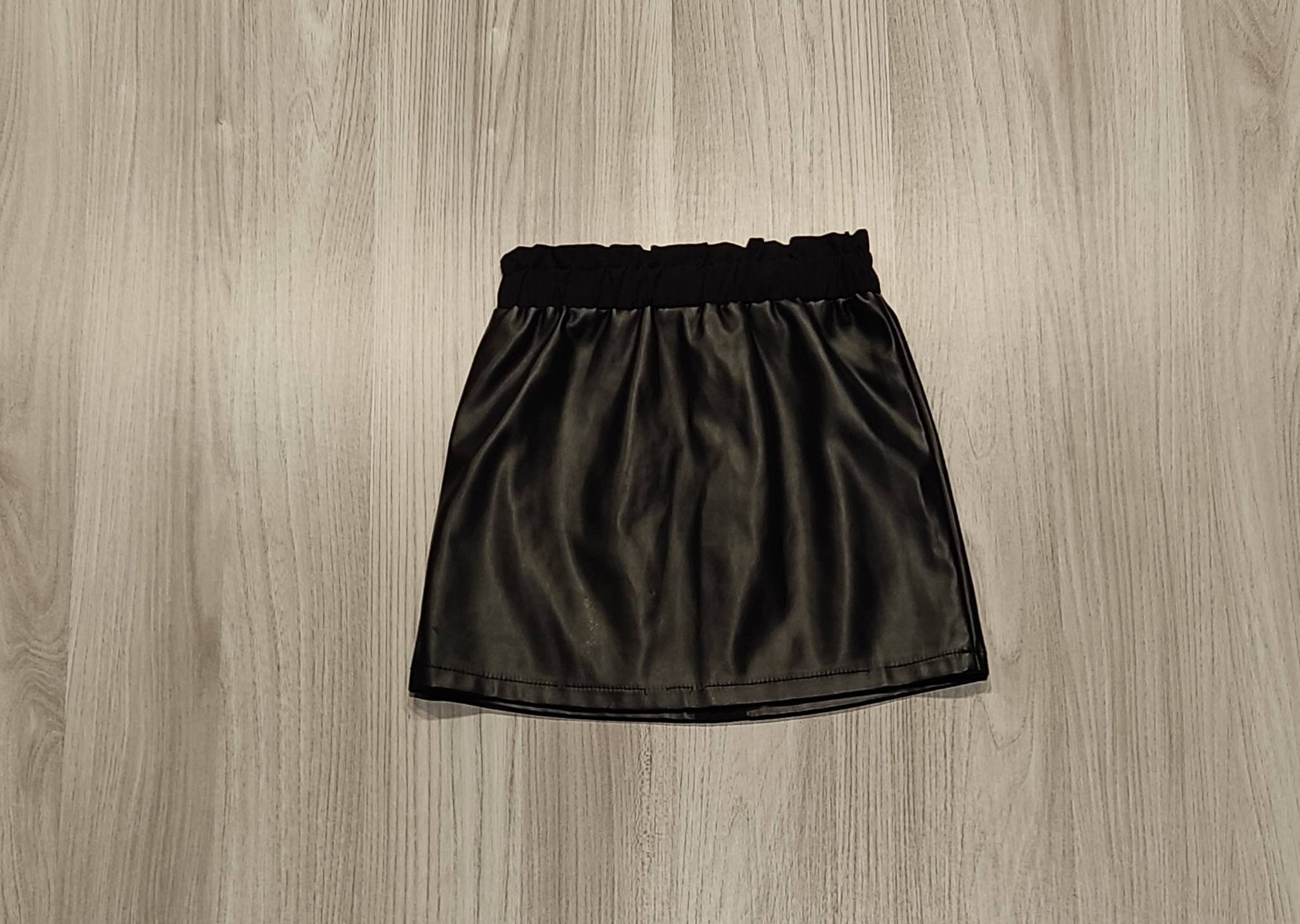 Shein fekete műbőr szoknya patentos
