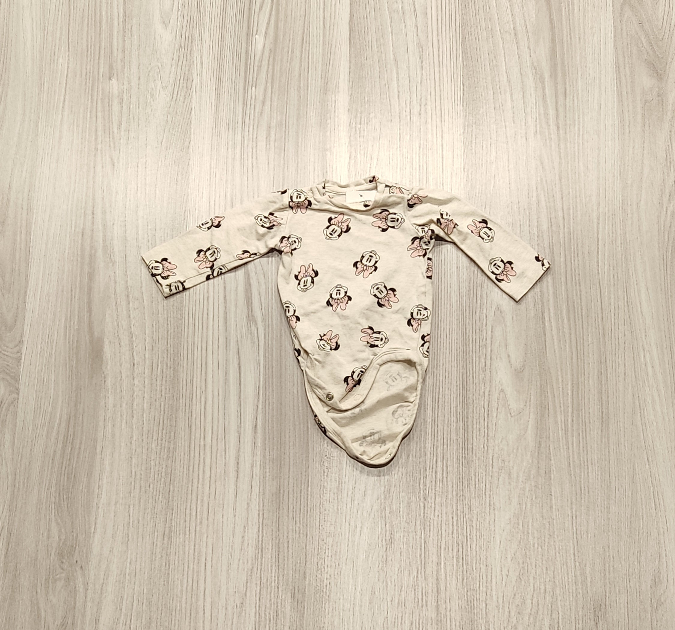Fehér Minnie egér mintás body