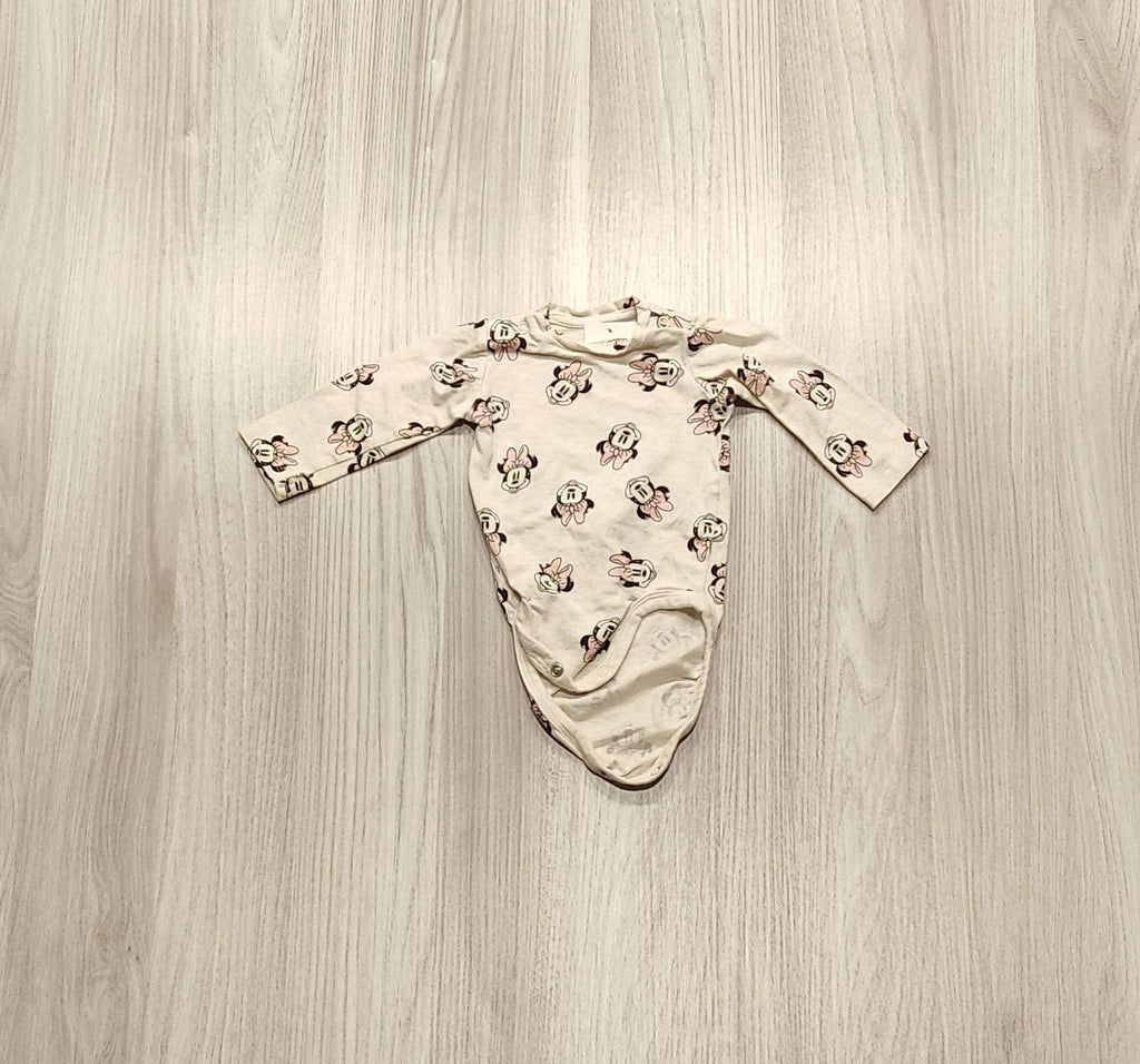 Fehér Minnie egér mintás body